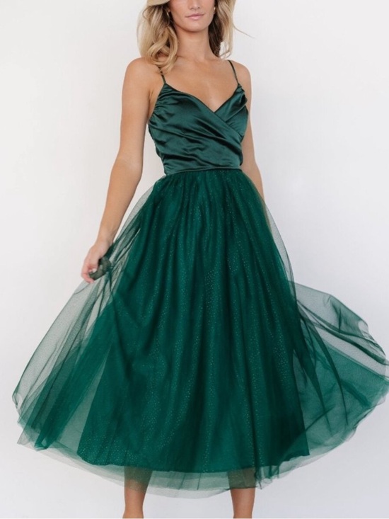 Baltic Born Dresses & Skirts - Baltic Born Shonda Sparkle Midi Dress Emerald Green Tulle size XL NWT